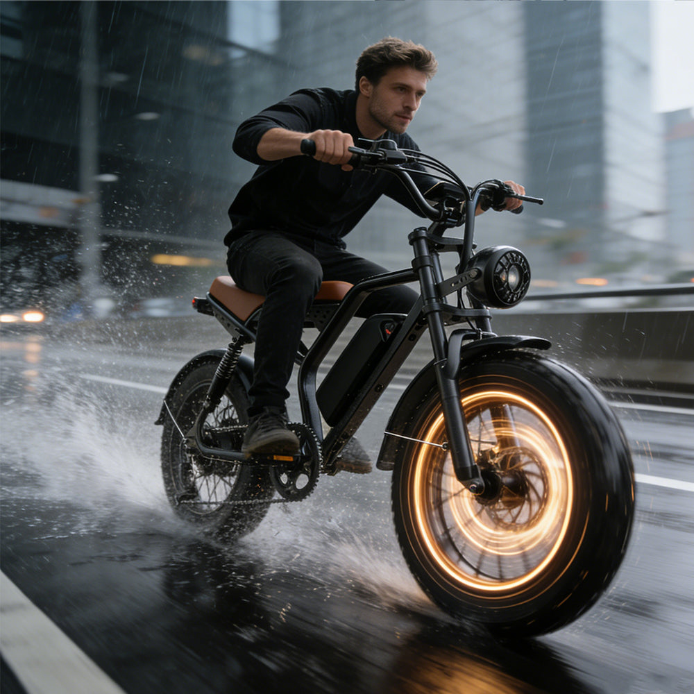 Laifook Bicicleta Elétrica U11 com Pneus Largos e Alta Autonomia